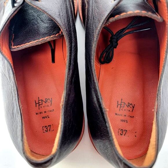 Barneys New York x Henry Cuir Italian Designer Oxford Shoes - 6 - Picture 7 of 7
